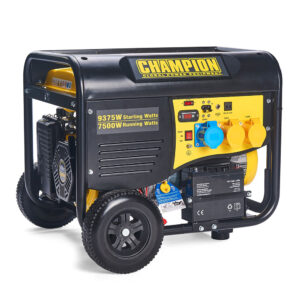 Yellow and black Champion CPG9000E2 Remote Start Petrol Generator.