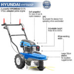 Hyundai Hyft Sp Heavy Duty Self Propelled Petrol Wheeled Grass Trimmer